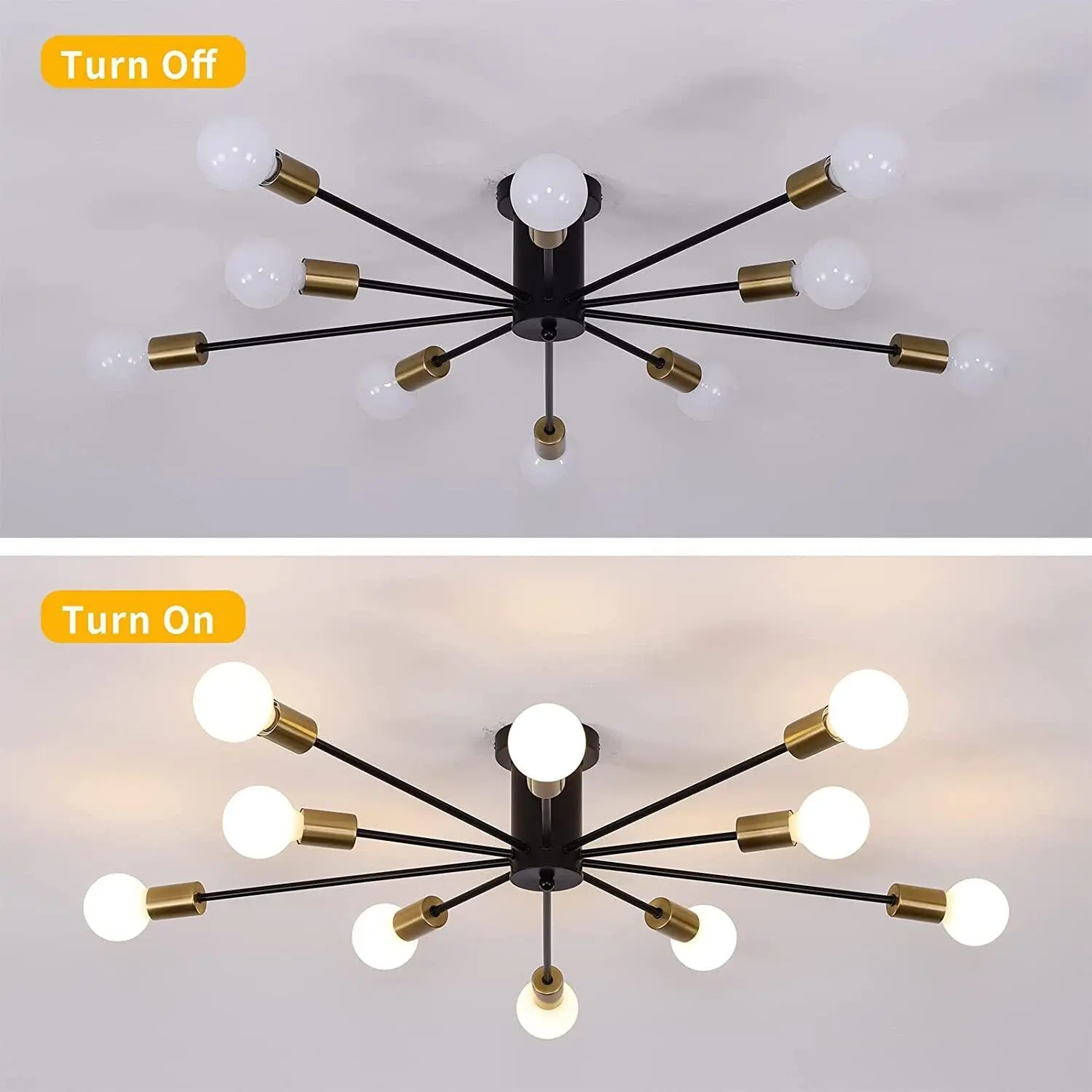 10 Bulbs Sputnik Dining Room Chandelier - Image 3