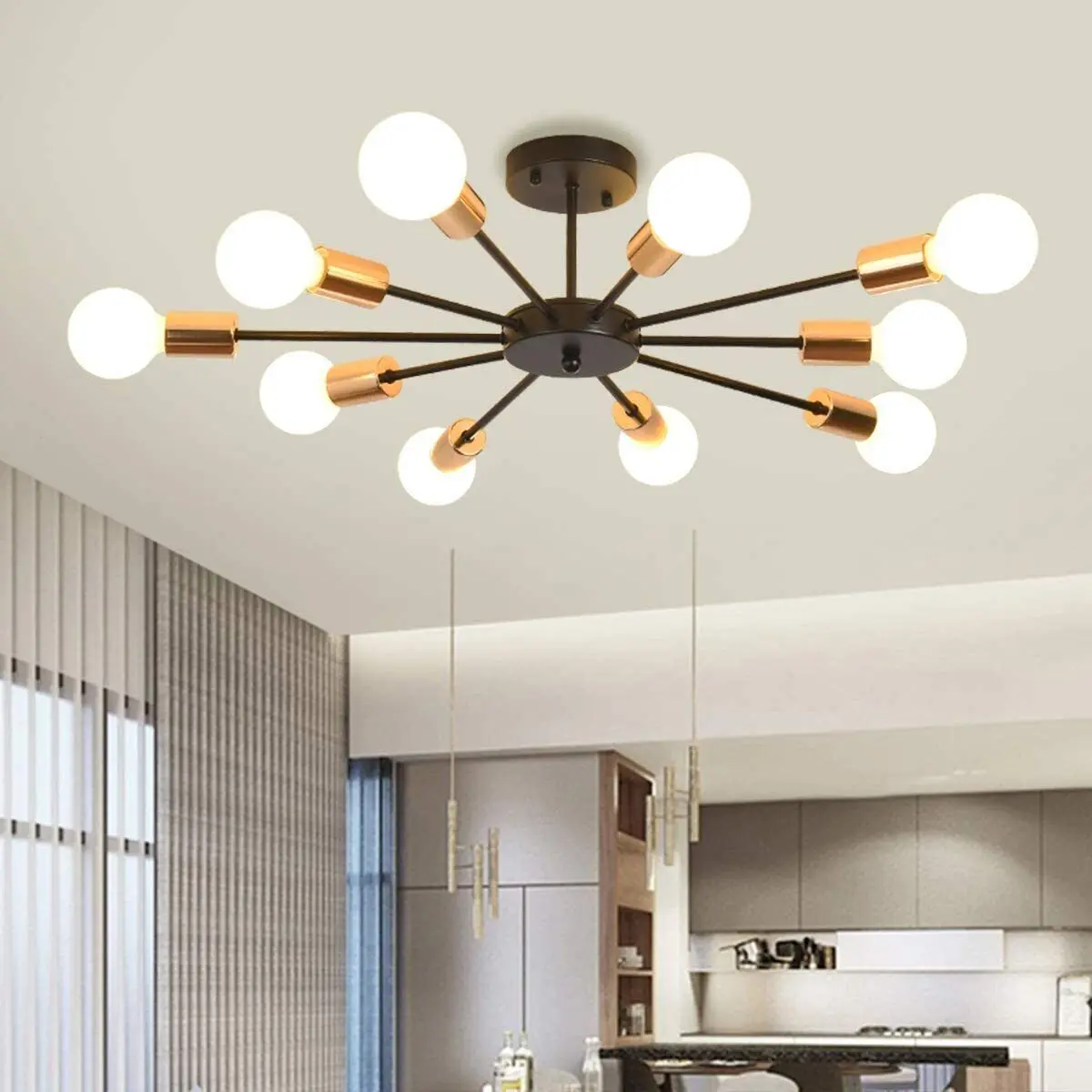 10 Bulbs Sputnik Dining Room Chandelier - Image 6
