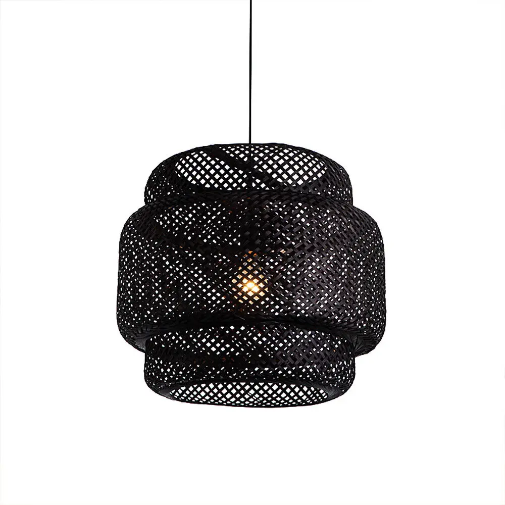 Black Bamboo Kitchen Pendant Light - Image 4
