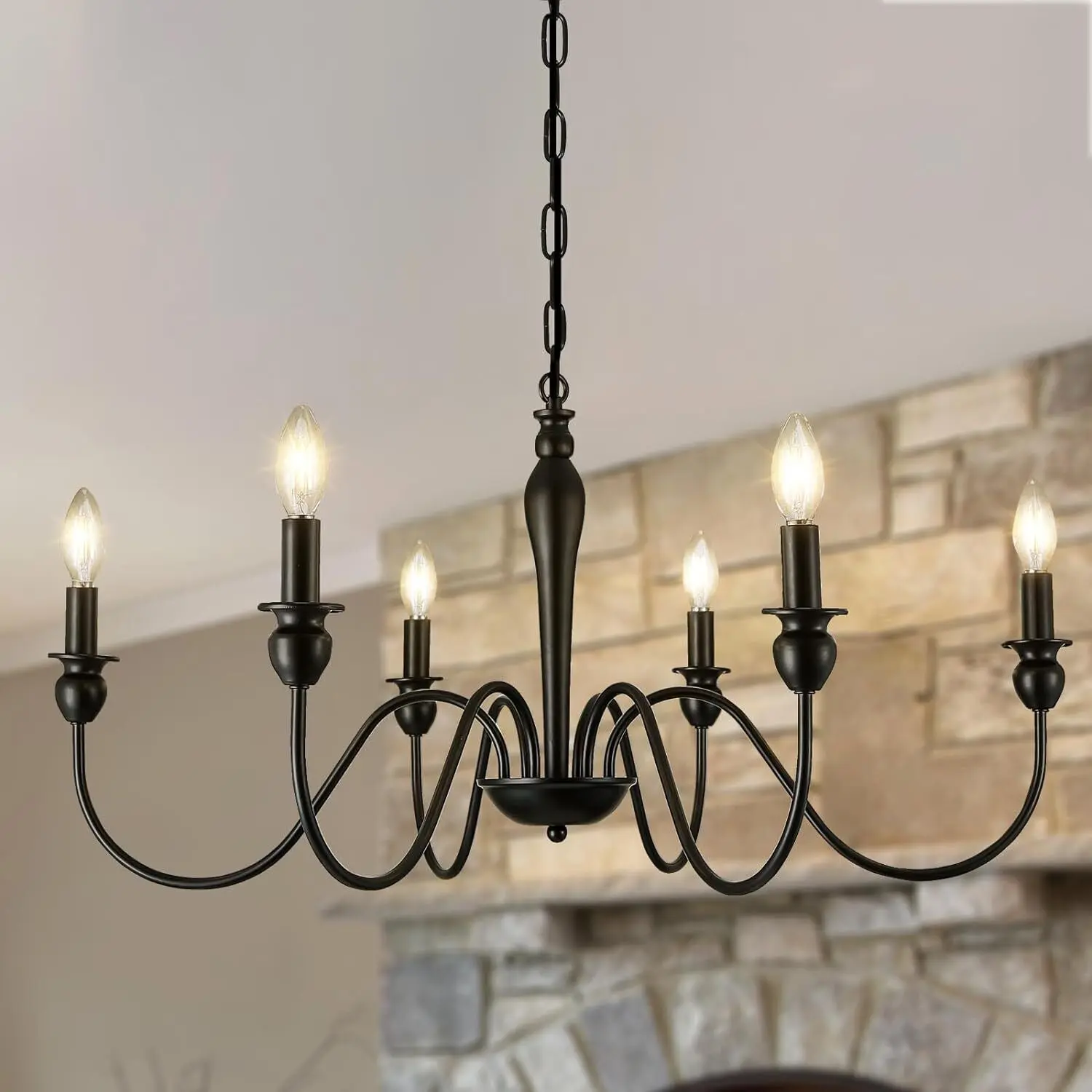 Candles Rustic Dining Room Chandelier - Image 4