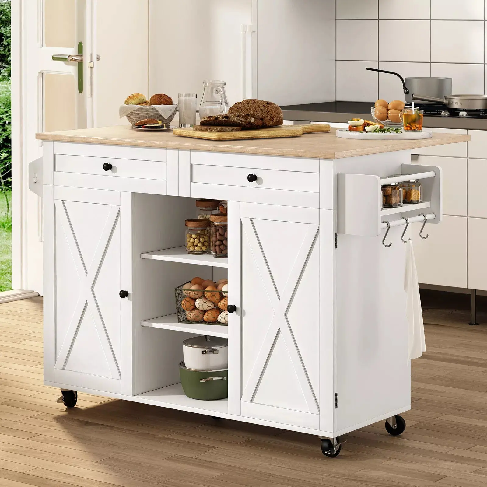 Cole Rolling Drop Leaf Kitchen Island Cart - Image 7