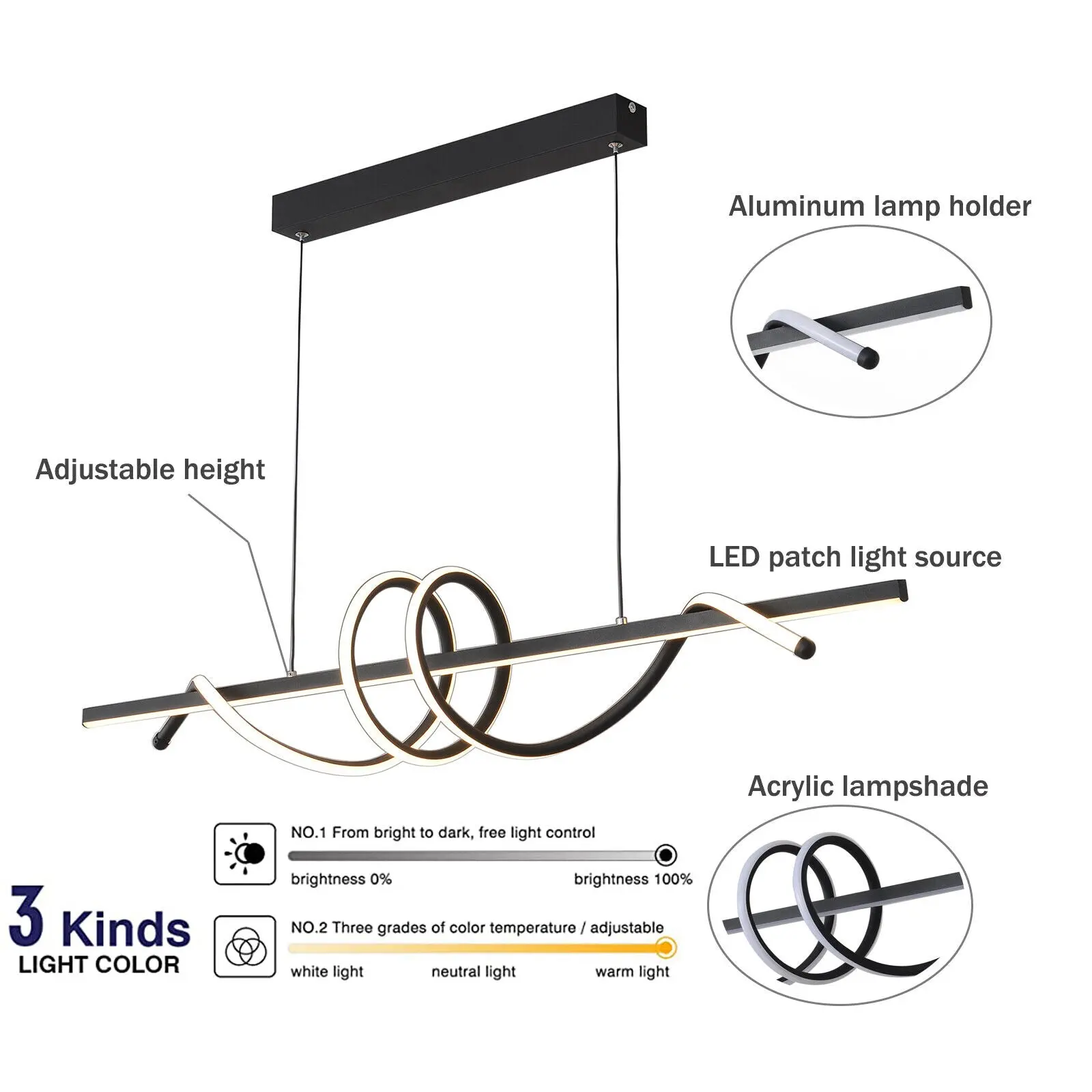 Curve Wave Modern Dining Room Chandelier - Image 3