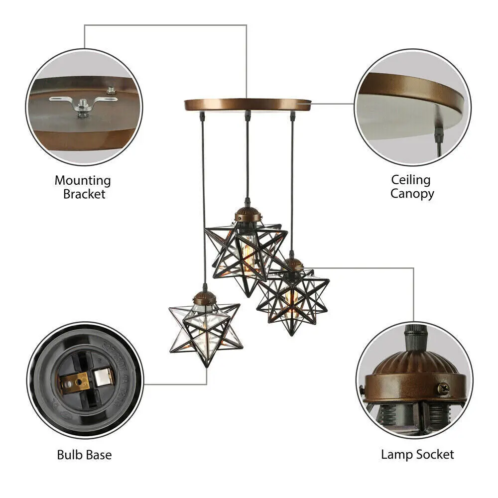 Glass Star Kitchen Pendant Light - Image 3