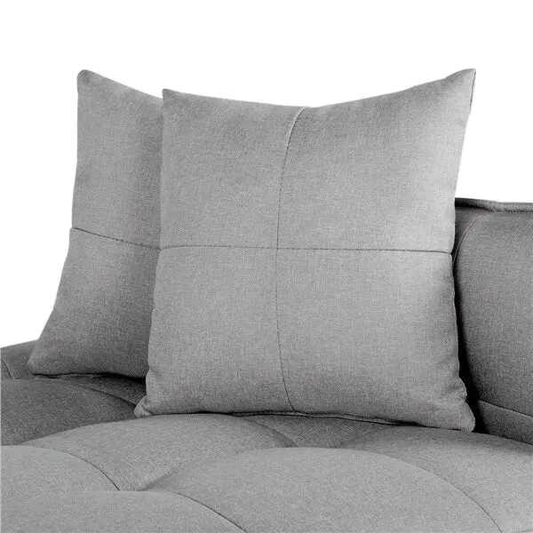 Gray Fabric Convertible Futon Sofa Bed - Image 7