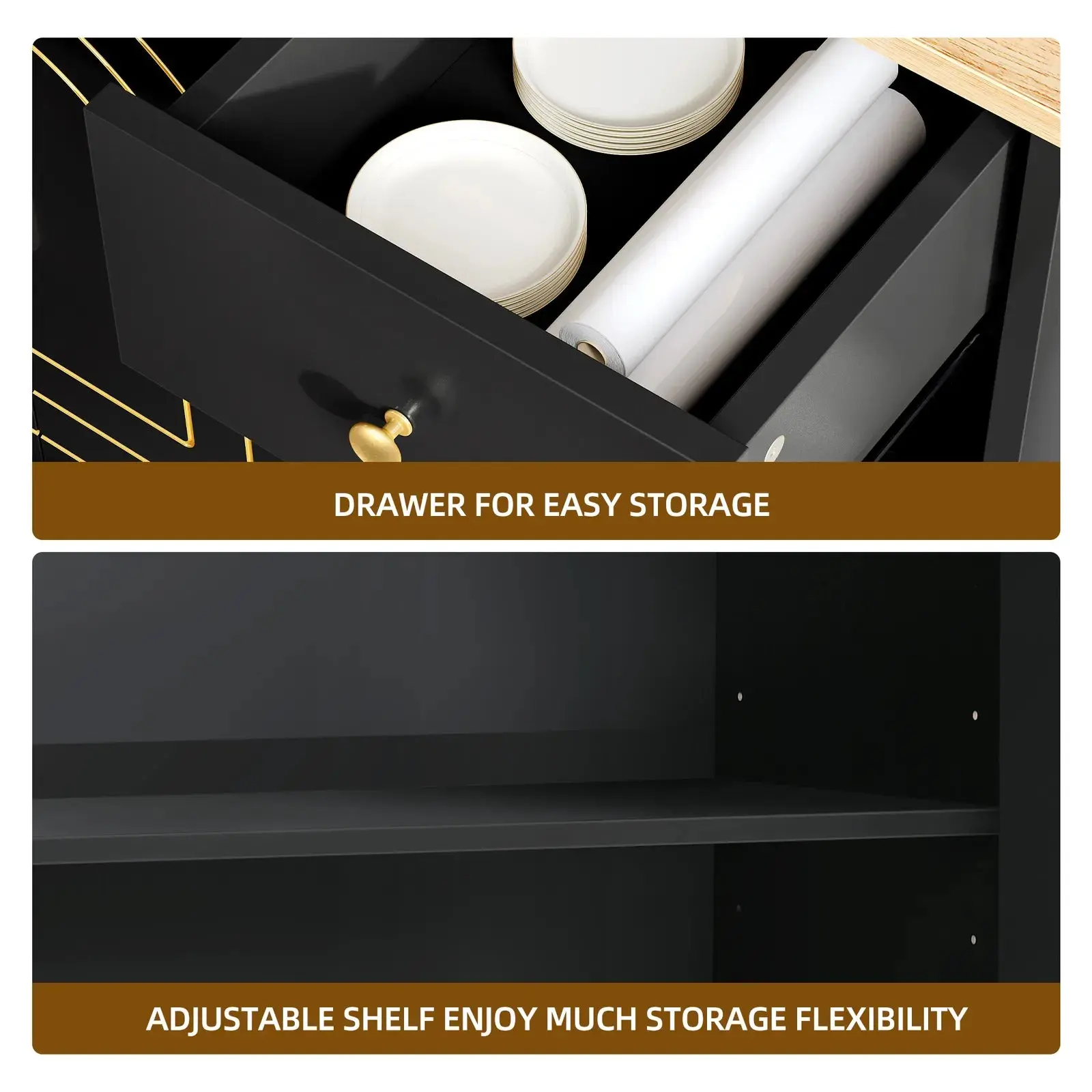 Grover Rolling Drop Leaf Kitchen Island Cart - Image 6