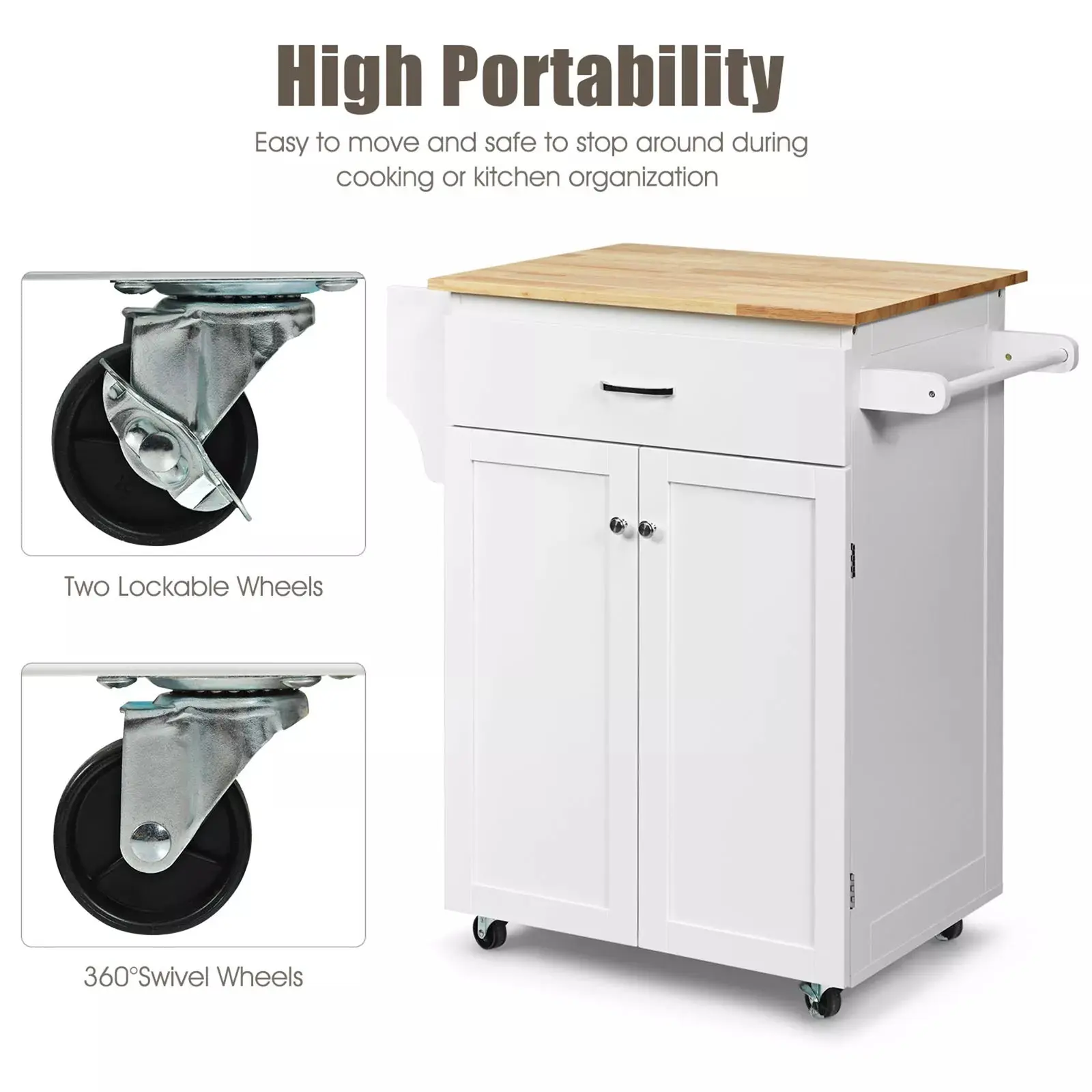 Hurst Small Rolling Kitchen Island - Image 5