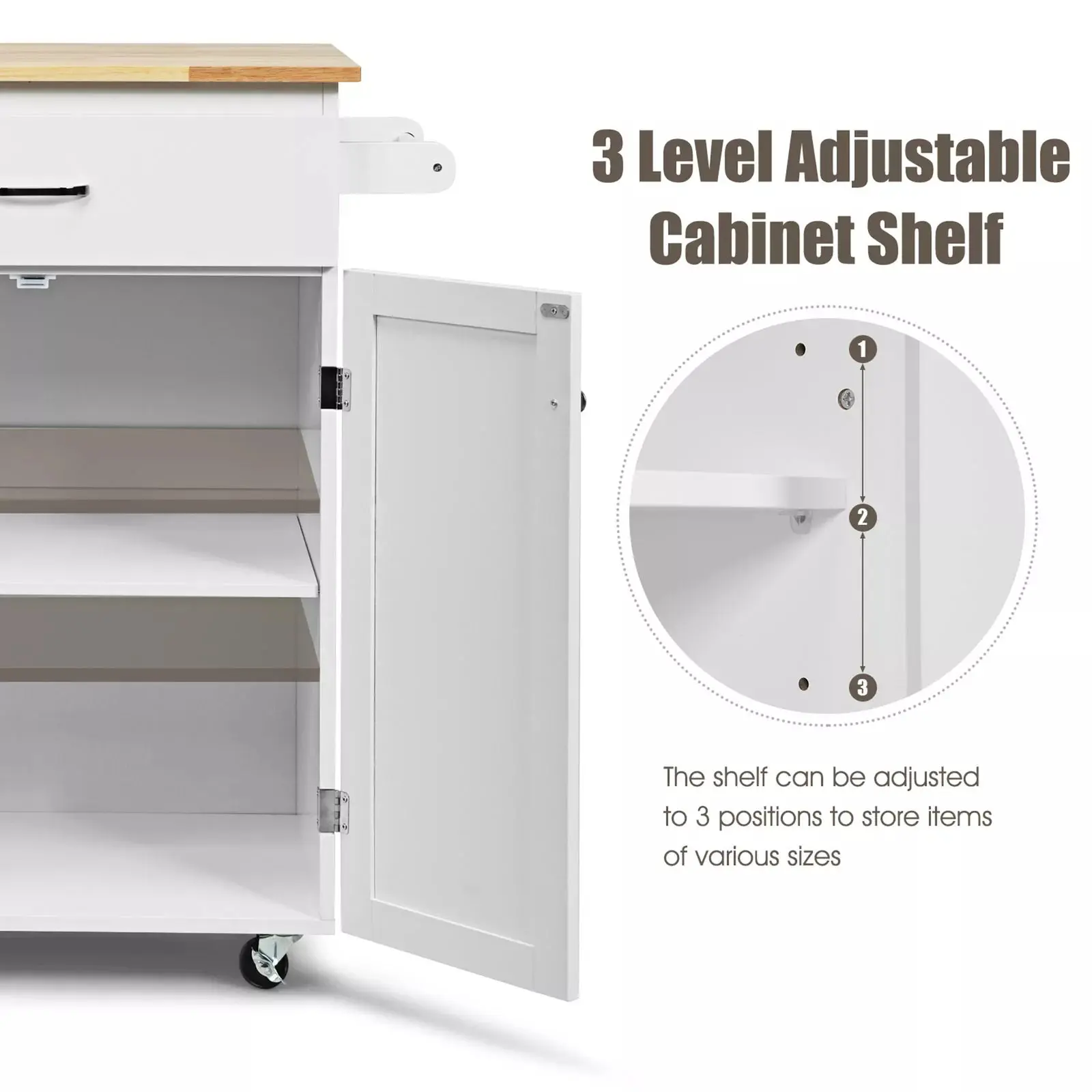 Hurst Small Rolling Kitchen Island - Image 6