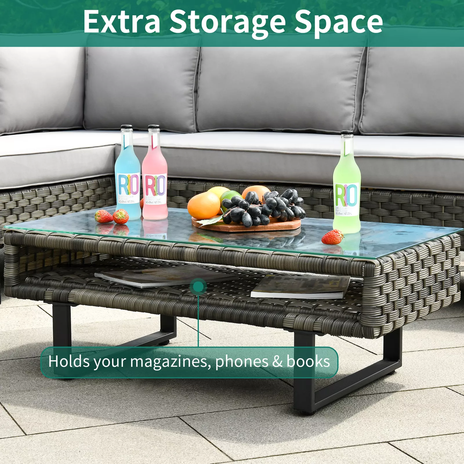 Jonty Outdoor Patio L Shape Sectional Couch Set - Image 4