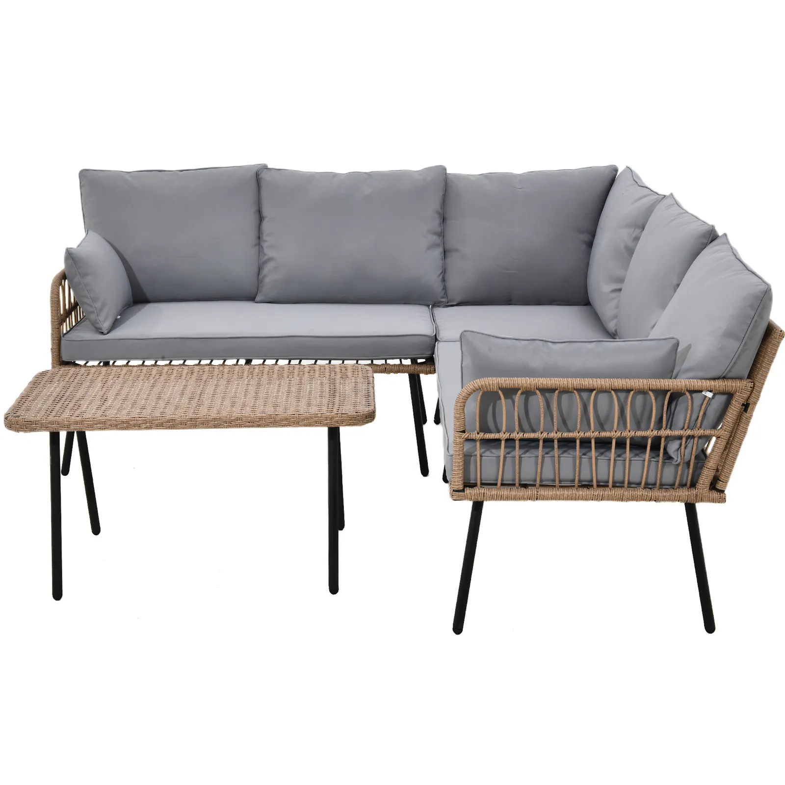 Kent Outdoor Patio L Shape Sectional Couch Set - Image 5