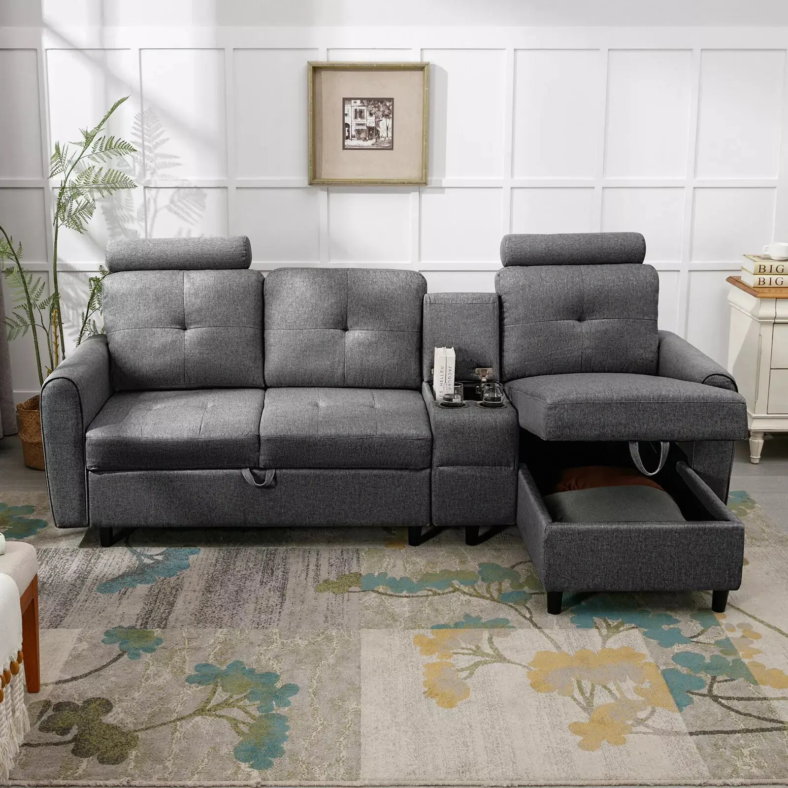 L Shaped Sectional Couch With Storage - Image 10
