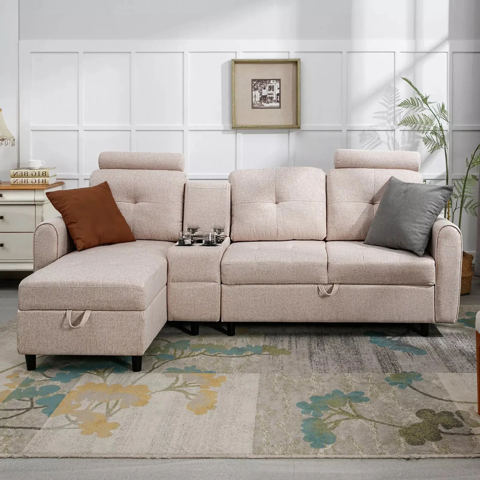 L Shaped Sectional Couch With Storage - Image 4