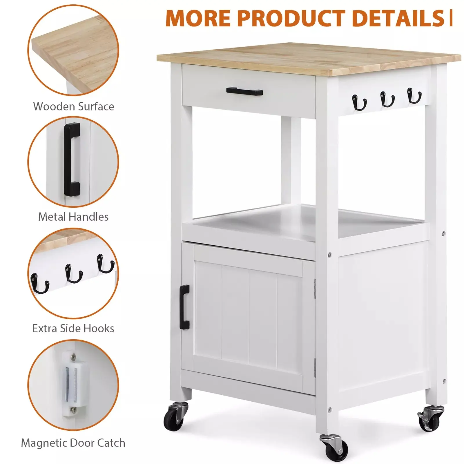 Lance Small Rolling Kitchen Island - Image 4