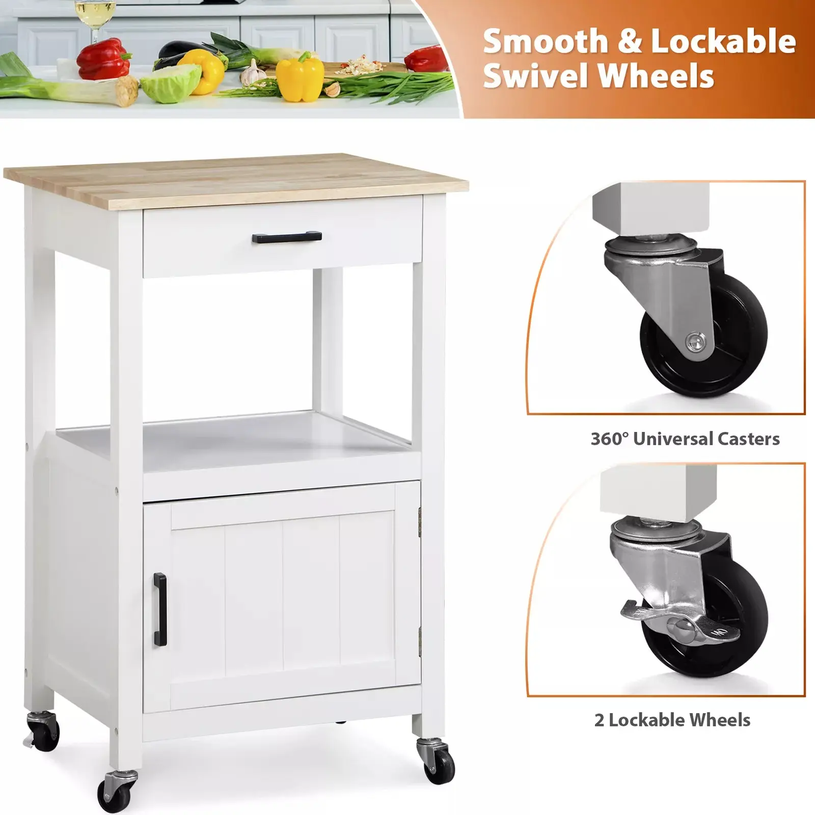 Lance Small Rolling Kitchen Island - Image 5
