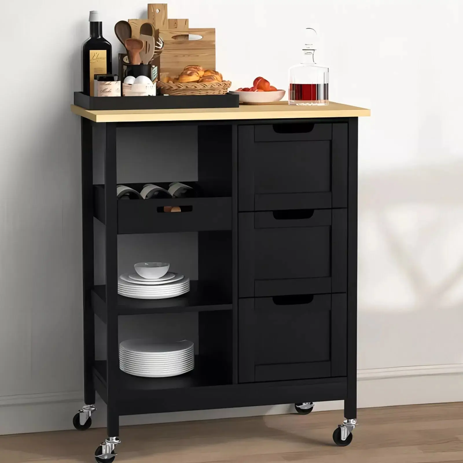 Mae Small Rolling Kitchen Island - Image 9