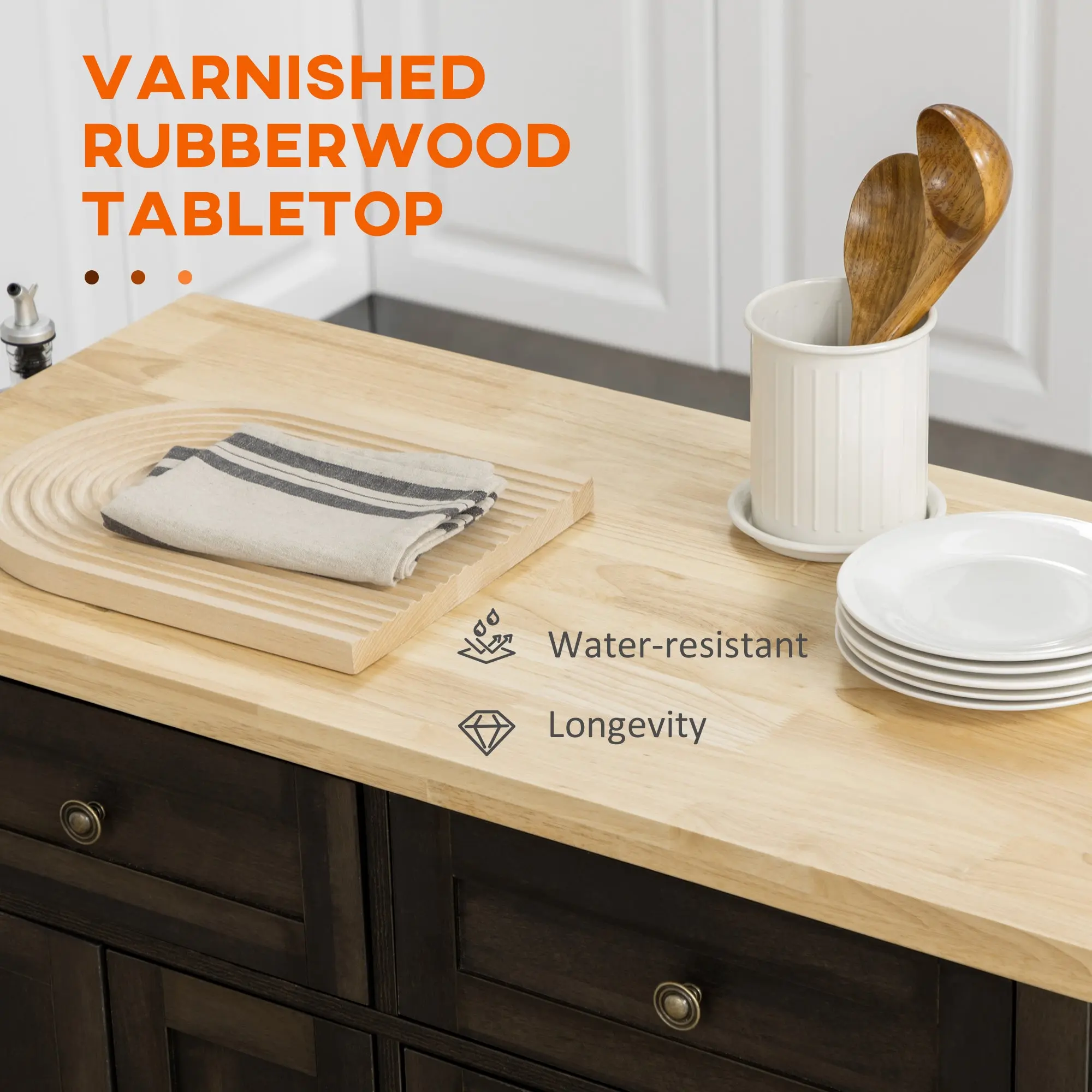 Mark Rolling Kitchen Island Cart - Image 7