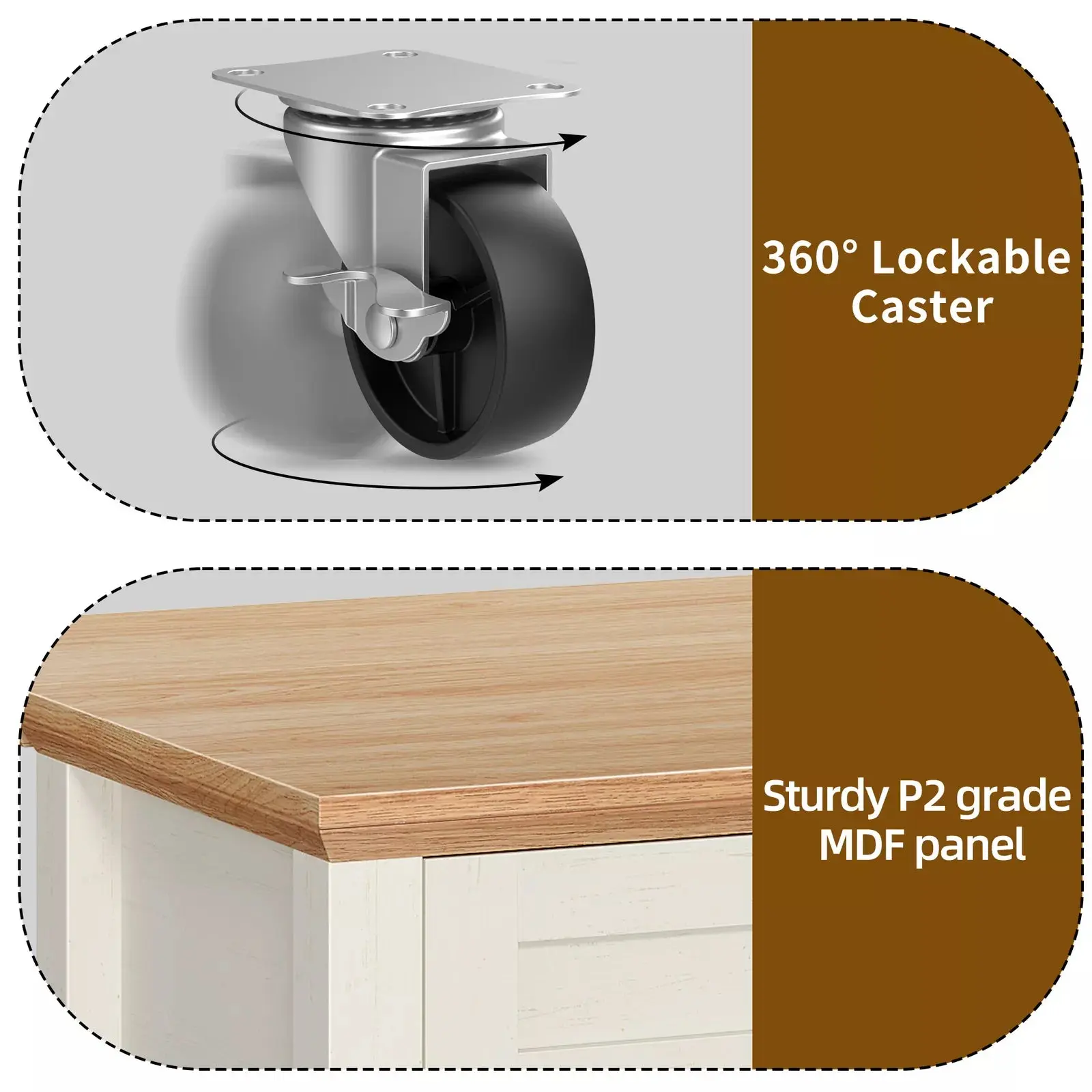 Max Rolling Drop Leaf Kitchen Island Cart - Image 10