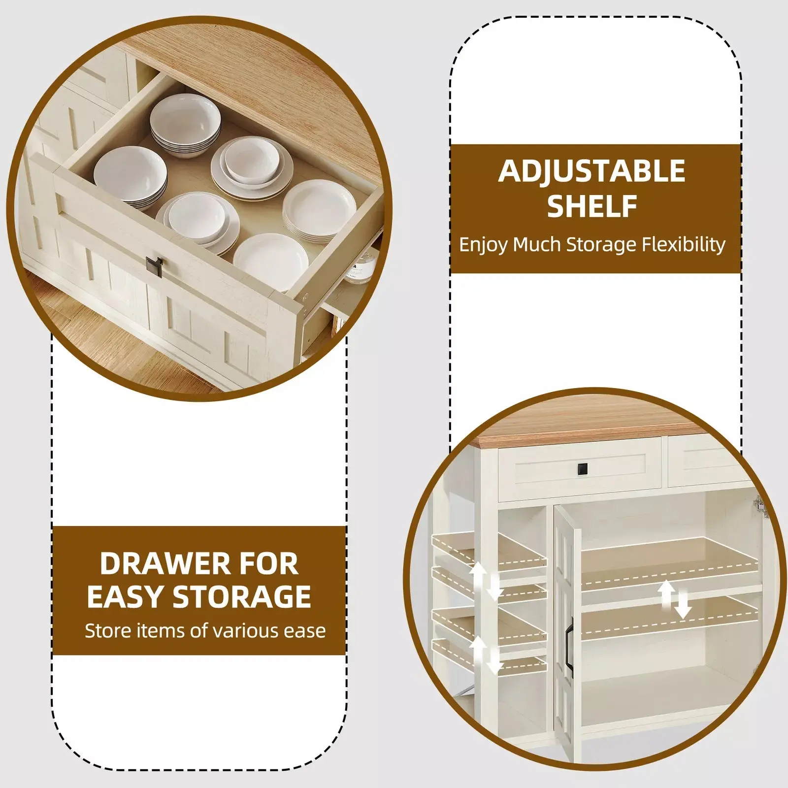 Max Rolling Drop Leaf Kitchen Island Cart - Image 8