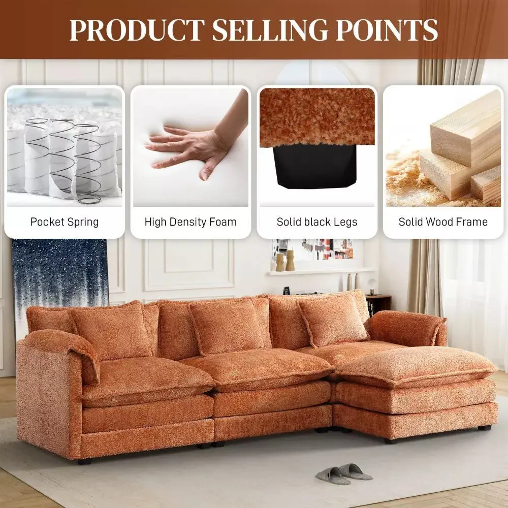 Memory Foam L Shaped Sectional Couch - Image 3