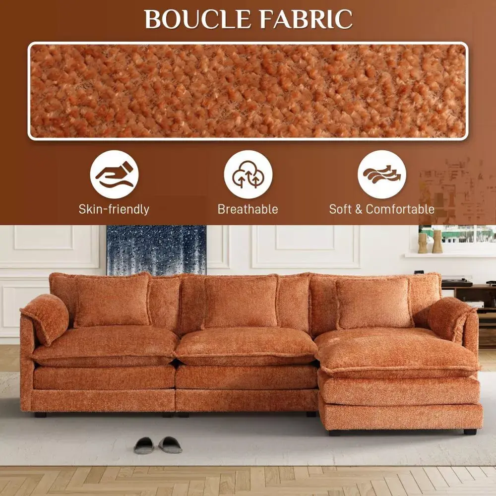 Memory Foam L Shaped Sectional Couch - Image 4