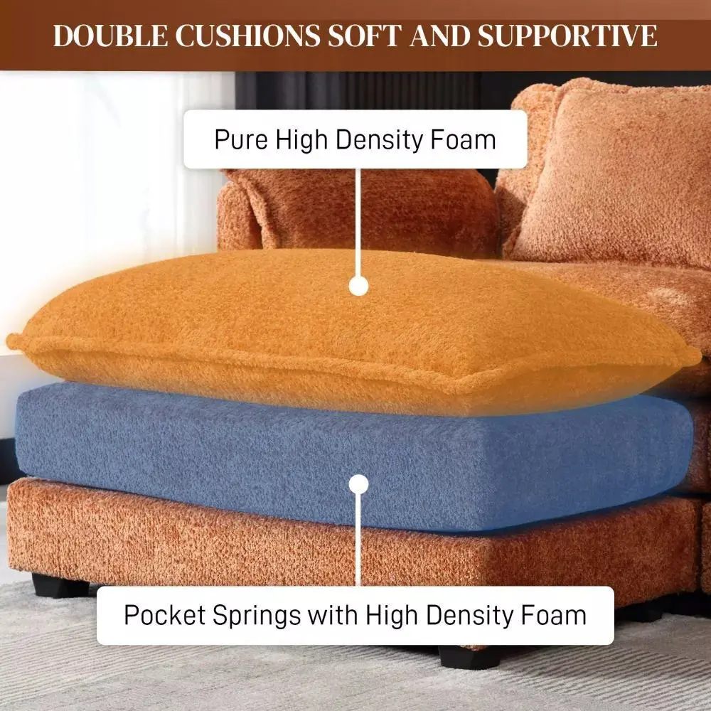 Memory Foam L Shaped Sectional Couch - Image 5