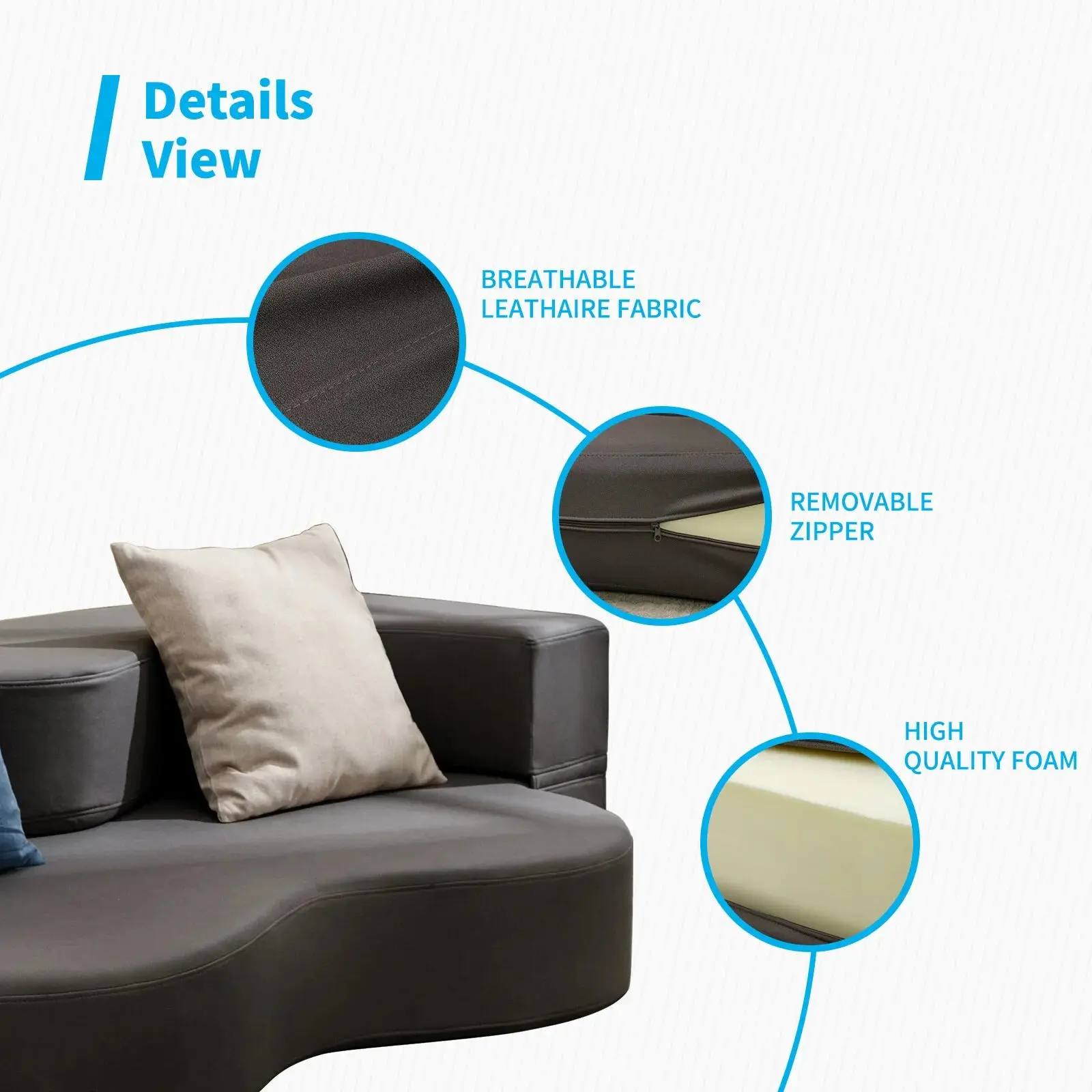 Modern Curve Queen Convertible Futon Sofa Bed - Image 3