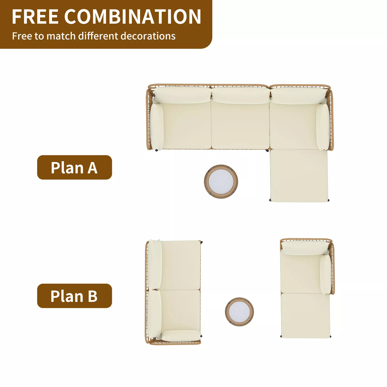 Morse Outdoor Patio L Shape Sectional Couch Set - Image 6