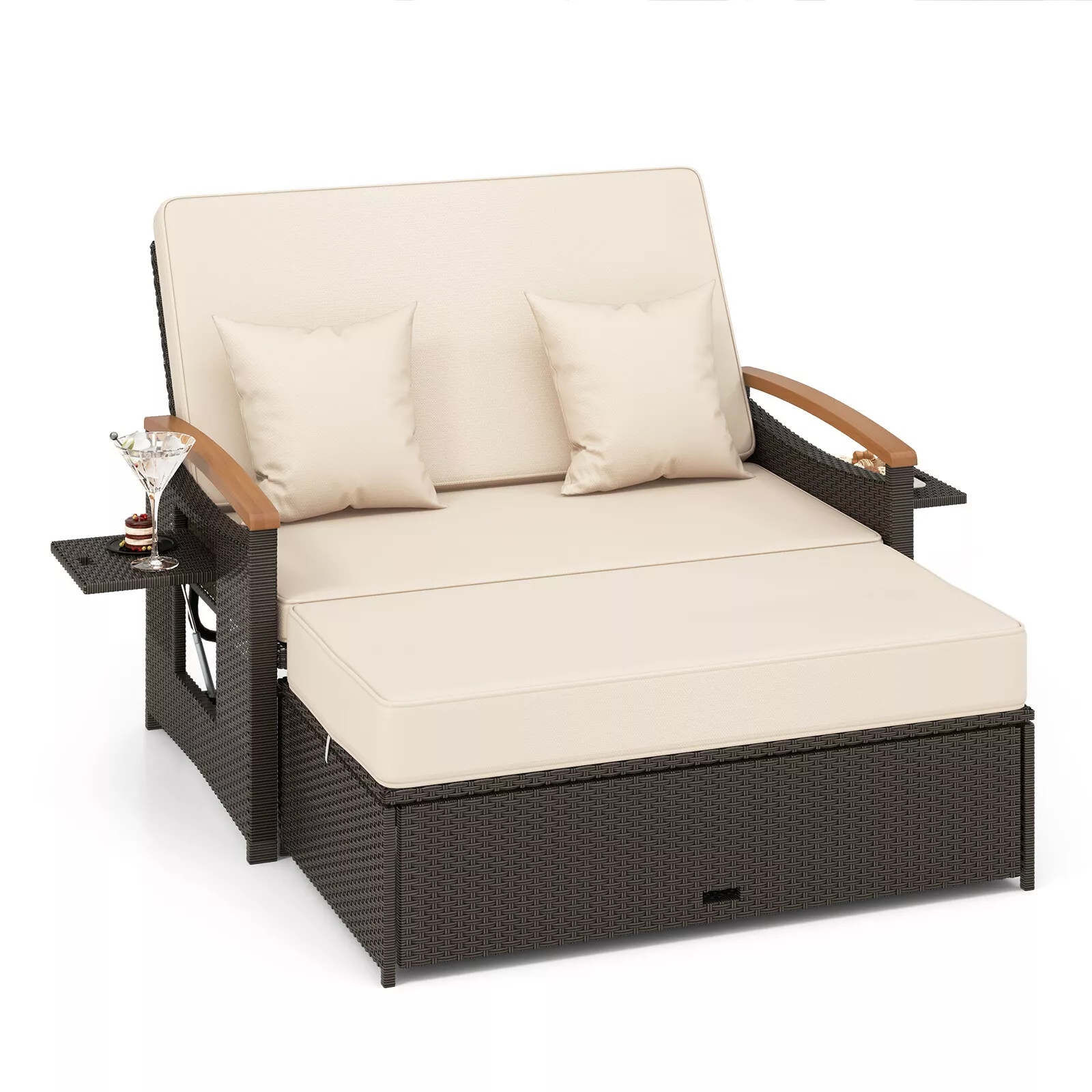 Oneal Outdoor Patio Rattan Daybed - Image 3