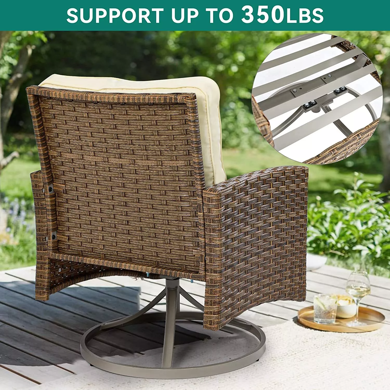 Ortiz 3 Pieces Outdoor Patio Furniture Set - Image 3
