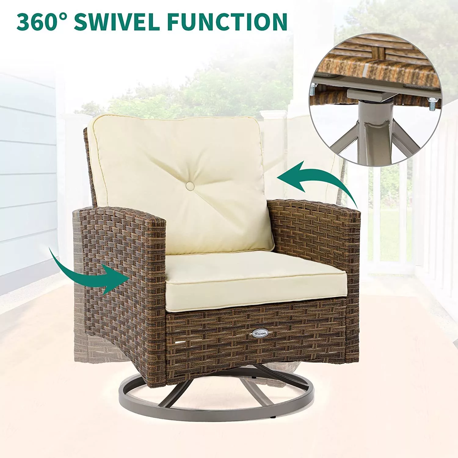 Ortiz 3 Pieces Outdoor Patio Furniture Set - Image 4