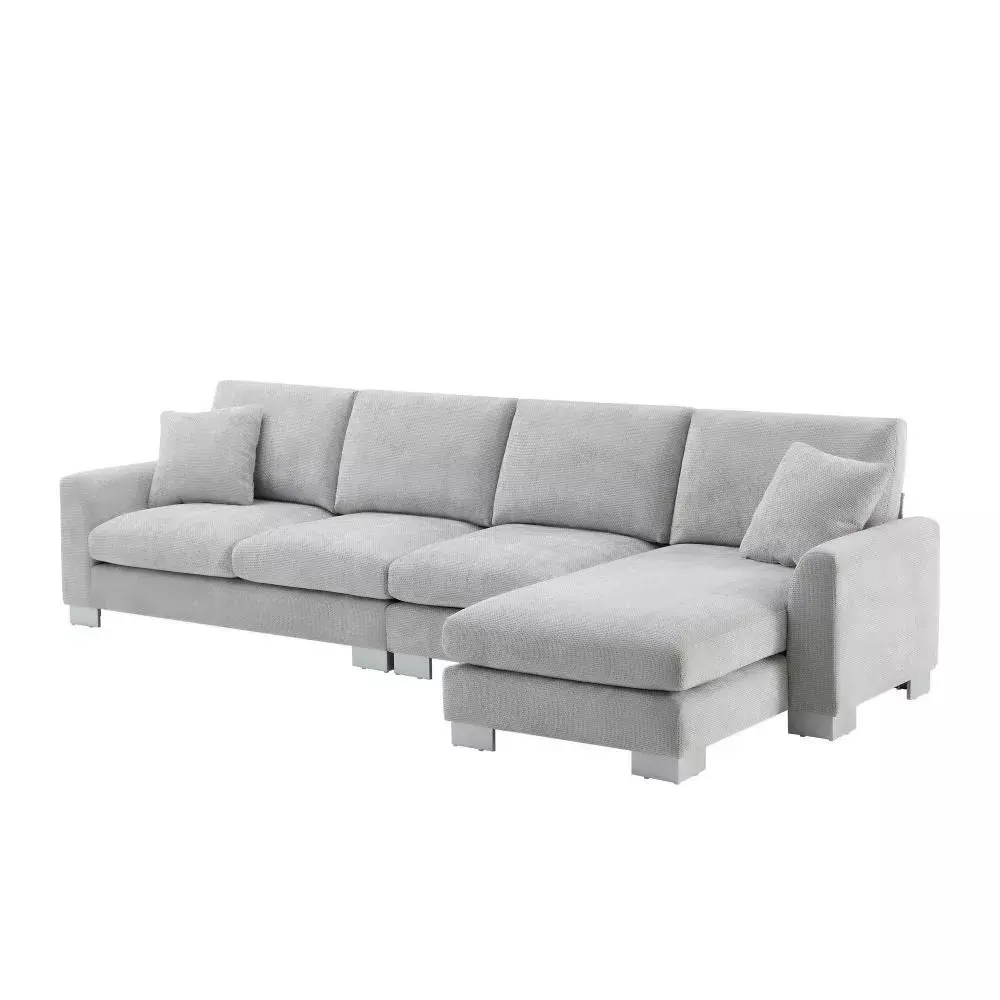 Oversized Chenille L Shaped Sectional Couch - Image 3