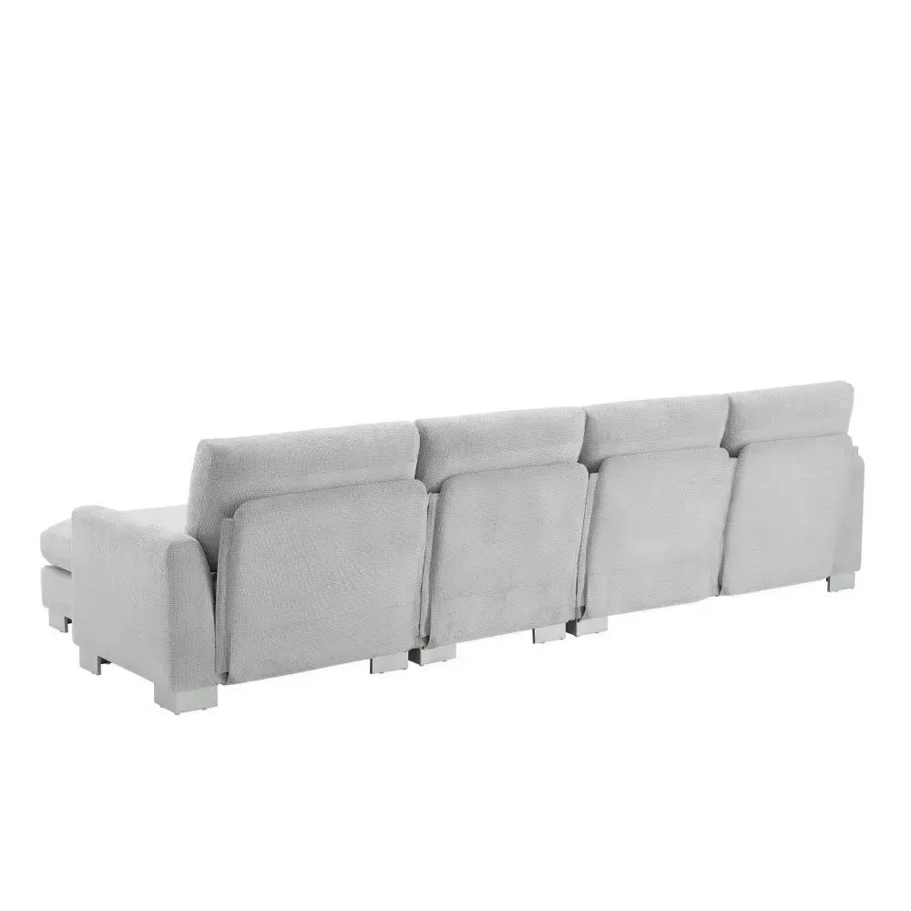 Oversized Chenille L Shaped Sectional Couch - Image 4