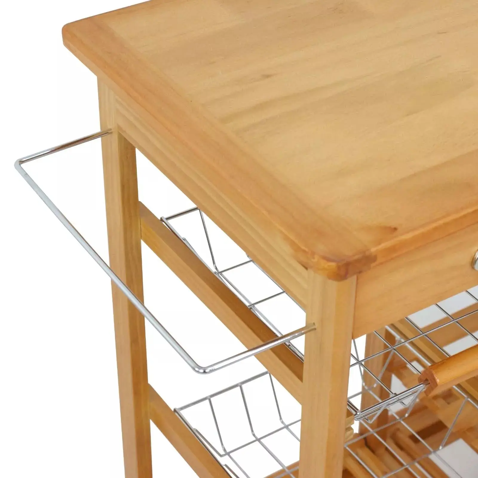 Owen Wood Rolling Kitchen Island Cart - Image 3