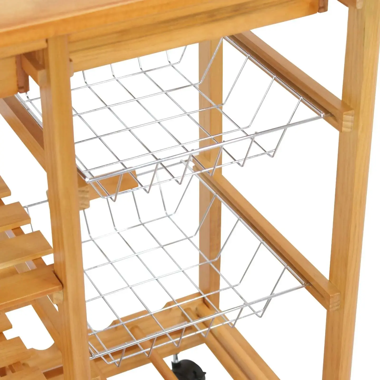 Owen Wood Rolling Kitchen Island Cart - Image 6