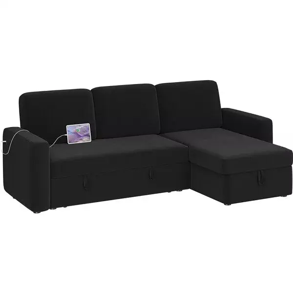 Pull Out Convertible L Shaped Sectional Couch - Image 3