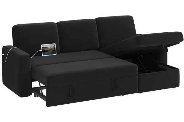 Pull Out Convertible L Shaped Sectional Couch - Image 5